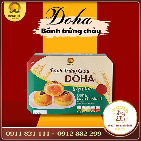 Hộp bánh trứng chảy vát cạnh xanh lá